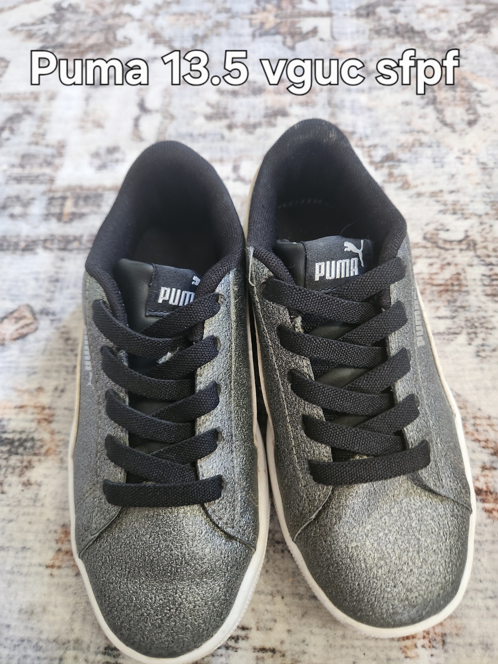 Puma Metallic Silver Low-Top Sneakers